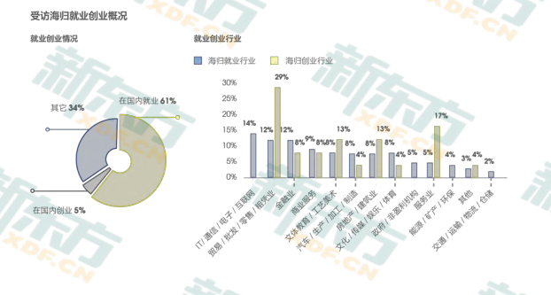中国留学生归国就业调查：海归就业优势明显 IT/通信/电子/互联网为主  数据 英国留学 第6张