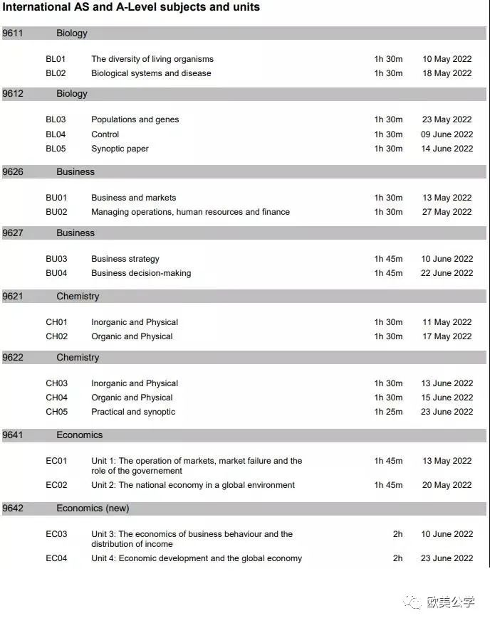 3大考试局公布了2022年A-Level夏季考试时间表 建议收藏  A-level 考试 第17张